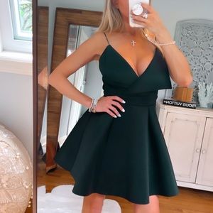 ASOS | Fold Front Scuba Mini Skater Dress | black